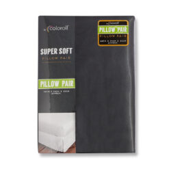 Coloroll Super Soft Pillow Cases 2 Pack Black