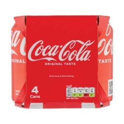 Coca Cola Original Soft Drink Cans 330ml x 4 Pack