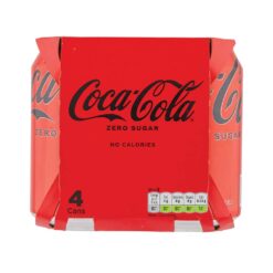 Coca Cola Soft Drink Can Zero Sugar 330ml x 4 Pack