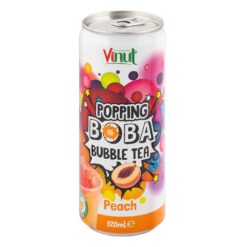 Vinut Popping Boba Bubble Tea Peach Flavour 320ml